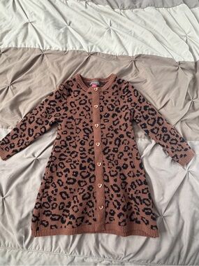 Vince Camuto Leopard Print Knit Button-Up Dress